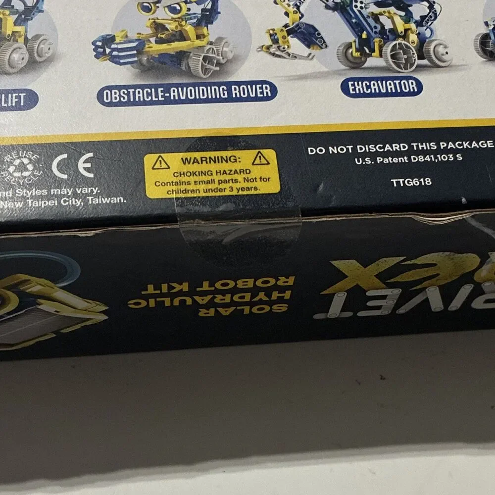 Teach Tech Rivet Rex 12-in-1 Solar Hydraulic Robot STEM Kit TTG618 Sealed